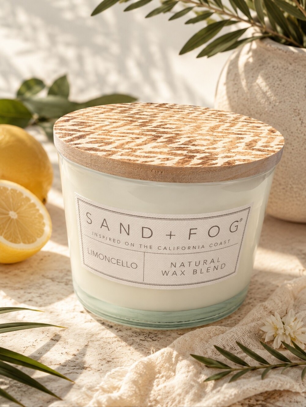 Sand + Fog 2 Wick 12oz Limoncello Scented Natural Wax Candle